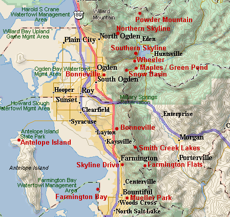 Trail map of Ogden Utah