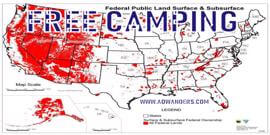 RV mistakes pile up quickly when new RV owners try boondocking for the first time. Use this FREE CAMPING map to help you find safer boondocking and free camping spots. RV mistakes while boondocking suck. Take your time and do your research. The more you know the less RV mistakes you will make. 