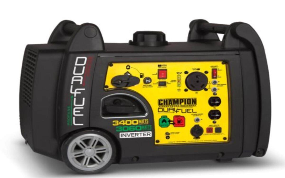 The best generator for Travel Trailer is the Champion 3400 watt dual fuel ultra quiet portable lightweight rv ready generator