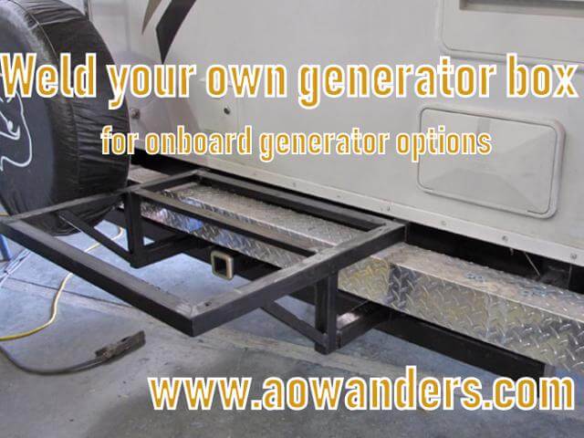 DIY generator box and tray for travel trailer. If you have any welding skills at all this would be a quick afternoon project to make your own generator box for your travel trailer. 