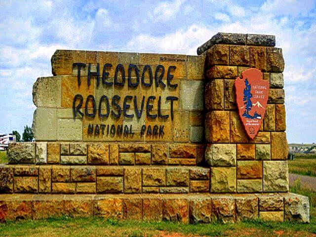 Theodoore National Park entrance sign in North Dakota