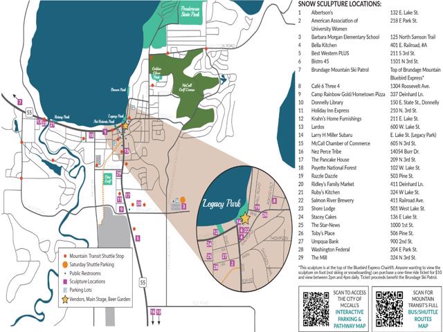 Official Map of events and activities for the McCall Winter Carnival