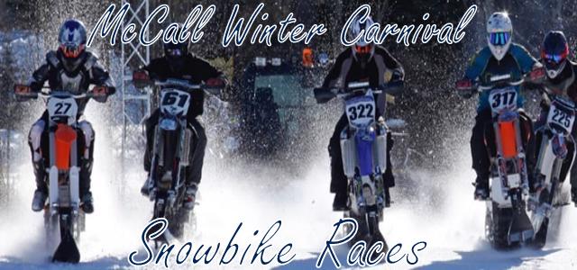 Snow bike races at the McCall Winter Carnival in McCall Idaho