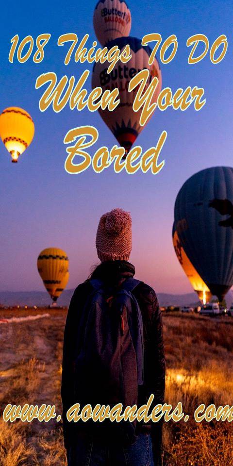 The best things to do when you're bored are exhilirating activities like hot air ballooning. AOWANDERS look on as hot air balloons take flight over the Grand Canyon.