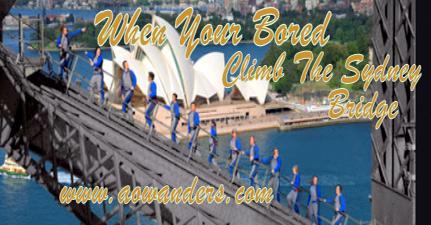 If you're bored you can climb the Sydney Harbor Bridge like these tourists.