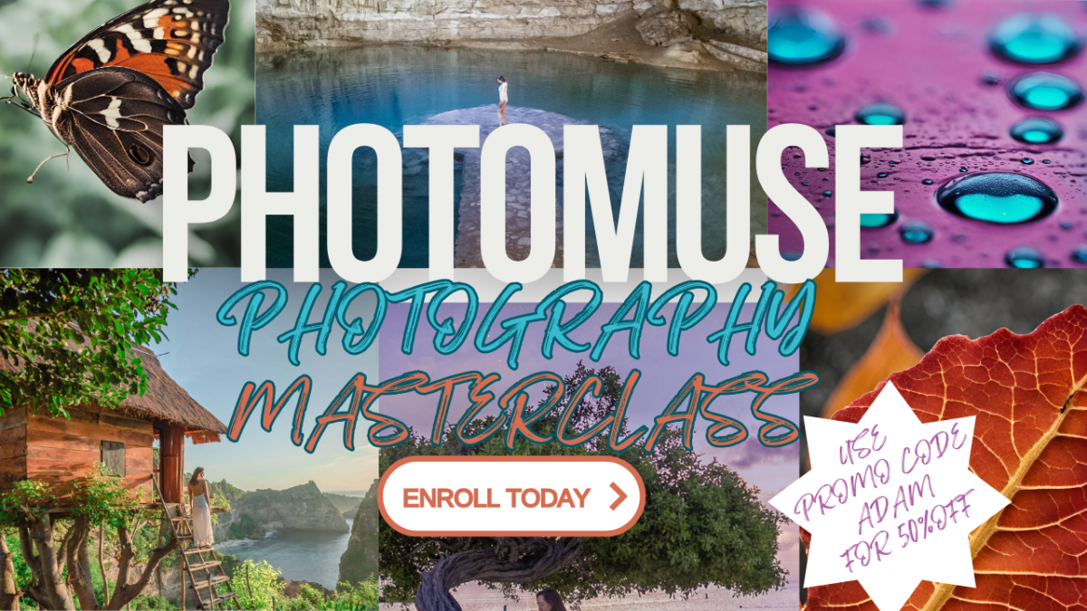 Photography masterclass graphic offered by bemytravelmuse
