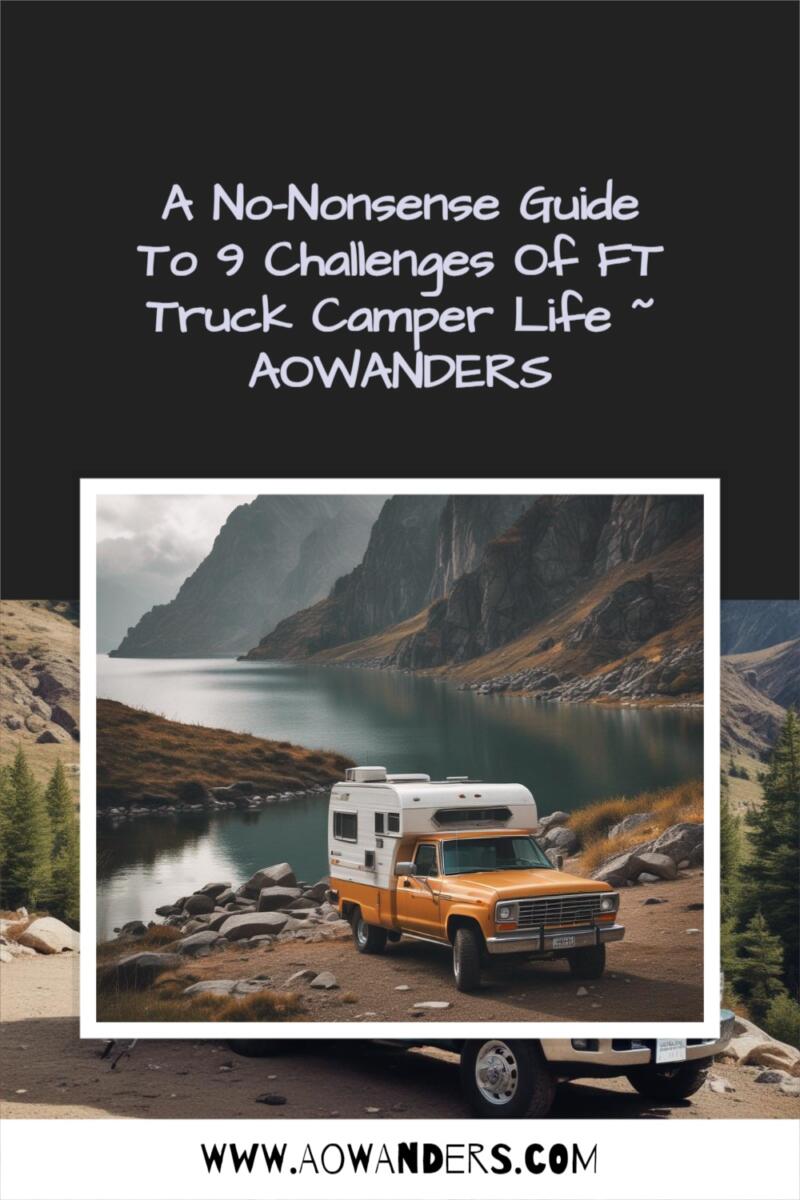 Adam Overby's old vintage truck camper and dodge truck boondocking on an alpine lake in the San Juan Mountains near Telluride Colorado.